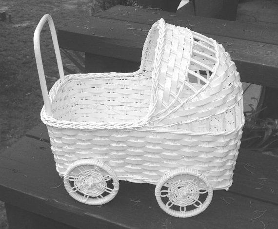 wicker baby carriage